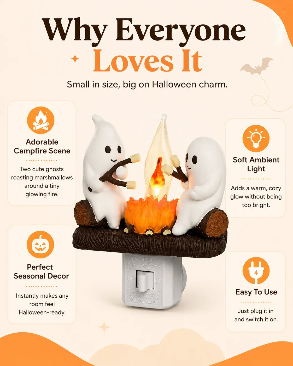 Ghost Campfire Nightlight